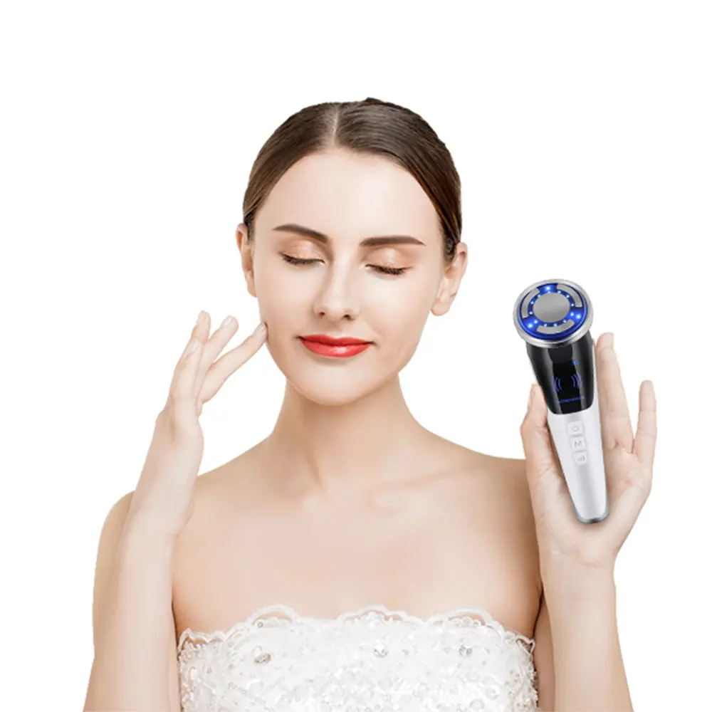 Oem Nieuwe 4 In 1 Ems Micro Huidige Gezicht Lifting Massage Elektrische Facial Schoon Verwijderen Make 6 Led Kleur Licht therapie Machine