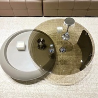 Zayshine italien moderne FRP Base Table basse comptoir en verre cercle salon meubles ensemble simplicité théière rotative