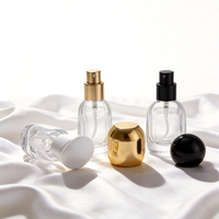 Pulvérisateur de parfum portable de 15 ml de qualité supérieure avec flacon en verre de couleur personnalisée et bouchons de pulvérisation élégants