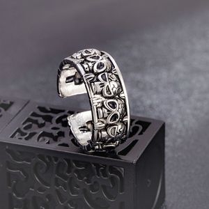 Bague tête de mort cercle complet Halloween européenne et américaine innovante nouvelle bague tête <span class=keywords><strong>Gulu</strong></span> noire plaquée argent thaïlandais à la mode - Product Image 3