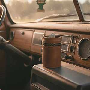 Cross-border Vintage Leather Cylinder Coin Holder <b>Mini</b> Zippered Coin <b>Pouch</b> Portable with Keychain Loop Unisex - Product Image 4