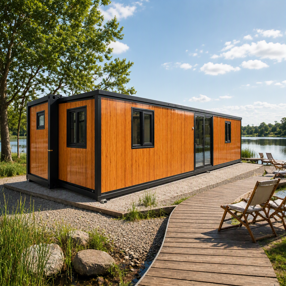 Steel 40ft 3 Bedroom 2 Living Room Family Home with Kitchen and ...