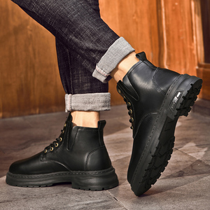 <span class=keywords><strong>Botas</strong></span> de herramientas para <span class=keywords><strong>hombre</strong></span>, <span class=keywords><strong>botas</strong></span> Martin, seguridad en el trabajo, al aire libre, Chukka, senderismo, senderismo, cuero, parte superior media alta, forro polar grueso, algodón cálido - Product Image 6