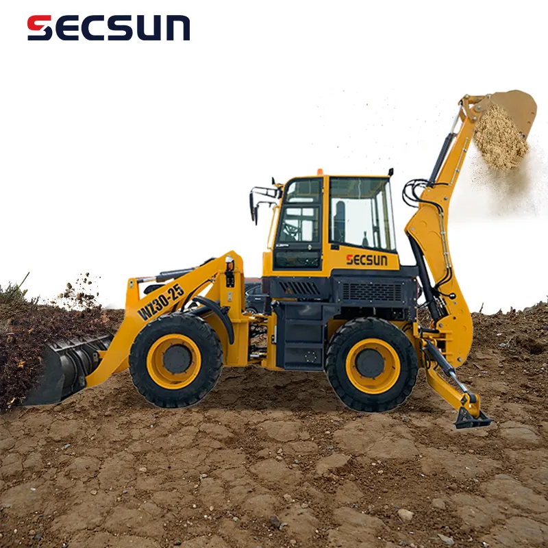 China trade Russian OEM four wheel steering 4wd 2.5t 2.5ton backhoe loader with euro 5 engine