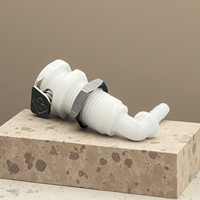 Raccord rapide coudé BRT Acetal 1/8'' 1/4'' à emboîtement cannelé, avec ressort en acier inoxydable 316, pression 120 psi, montage sur panneau pour brassage