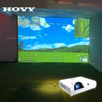 Simulateur de golf d'intérieur, système d'entraînement interactif de projection avec suivi de swing de haute précision pour club, complexe hôtelier, bureau