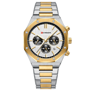 Montre à quartz pour homme, prix d'usine, bracelet en acier inoxydable original, lumineuse, sportive, luxe, cadran en verre 43 mm - Product Image 1