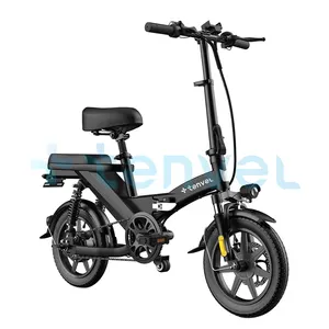 Tenvels China Factory city 14 Inch 48V 350W 20AH High carbon steel frame foldable lithium battery 20inch tire electric bike