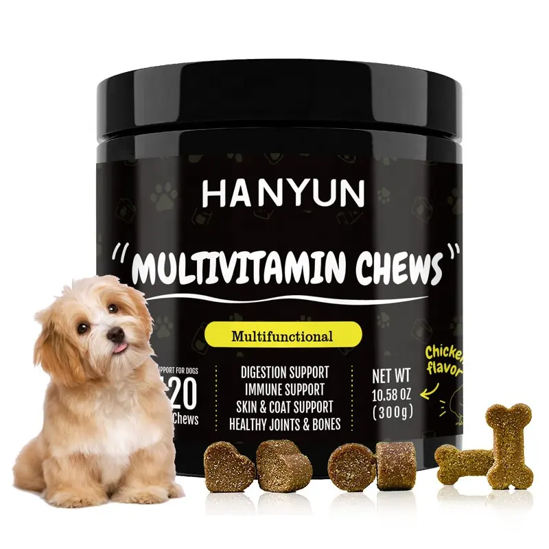 Toptan özel özel köpek yumuşak çiğnemek Tablet Pet gıda beslenme Multivitamin köpek vitaminleri ve takviyeleri