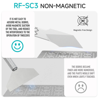 Grattoir à pâte à souder double face non magnétique RF4 RF-SC3 15 °   Lame à biseau fin pour l'étalement de l'étain sur les circuits imprimés (CI) – Outil manuel d'entretien