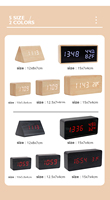 Jam Meja & Meja Anak, Lampu Latar Modern Kontrol Akustik, Kayu, Pengisian Daya USB, Alarm Digital LCD Tempat Tidur