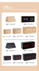Saat — horloge numérique <span class=keywords><strong>de</strong></span> bureau avec commande acoustique, rétro-éclairage, horloge <span class=keywords><strong>de</strong></span> Table, chargeur USB en bois, alarme pour enfants, LCD, <span class=keywords><strong>de</strong></span> chevet - Product Image 6