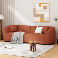 Sofá en forma de guisante de diseño moderno al por mayor con bandeja Muebles de salón de lana de cordero Hoteles Diseño de nube de asiento profundo Tamaños de colores personalizados