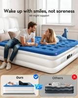 Matelas de camping portable avec pompe intégrée, matelas gonflable, lit pliable à gonflage rapide et confortable