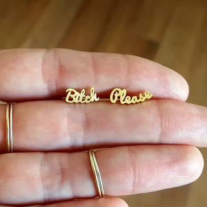 Pendientes con letras de acero inoxidable y cadena, joyería con diamantes de imitación dorados, esmalte de amor Dior l, a la moda, con letras iniciales yls c & <span class=keywords><strong>j</strong></span> - Product Image 2