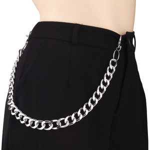 โซ่คาดเอวแบบชั้นเดียว สไตล์ฮิปฮอป โลหะหนา  โซ่คล้องกางเกง  ทำจากโลหะผสมสังกะสี  สำหรับใส่ทุกวัน  โซ่แฟชั่นสำหรับร่างกาย - Product Image 2