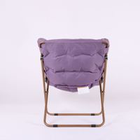 Fauteuil de détente pliable en peluche douce avec structure métallique, portable, pour intérieur et extérieur, idéal pour salon, balcon, terrasse