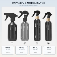 Bouteille Vaporisateur de Pièce Vide Ronde Transparente de Luxe Personnalisée 240ml 360ml 500ml avec Pulvérisateur à Gâchette