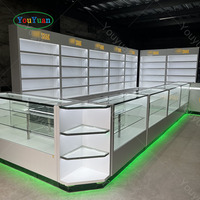 LED-Wandschrank Rauchershop-Vitrinen Apotheken-Innenausstattung Glas-Ausstellungsvitrinen Tabak-Ausstellungsschränke mit Regal