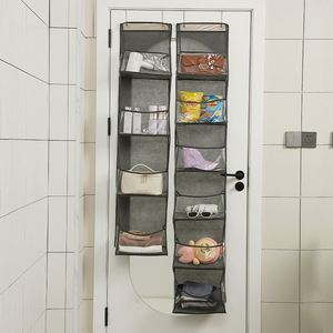 Door Hanging Organizer with 4&6-<b>Shelf</b> <b>Wall</b> <b>Mount</b> Fabric Cloth Storage for Handbags & Sundries Clear Pockets Hanging Storage - Product Image 1
