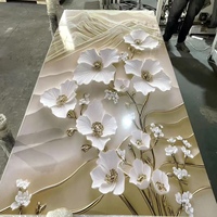 Panneau mural en marbre UV avec design graphique personnalisé, classe B1, anti-décoloration, haute brillance, PVC résistant à l'usure, pour murs intérieurs résidentiels