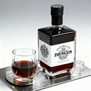 Botella de <span class=keywords><strong>Whisky</strong></span> Cuadrada de 250ml-750ml, Acabado Negro Mate y Blanco Esmerilado, Base Gruesa, <span class=keywords><strong>Etiqueta</strong></span> e Impresión Personalizadas - Product Image 2