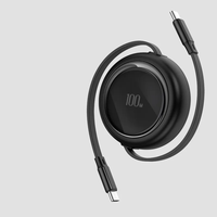 UUTEK UC023 kabel Data pengisi daya USB C ke USB C, kabel pengisian daya Super cepat dapat ditarik 1m untuk IPhone15 16 dan Laptop