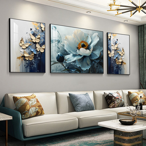 Cuadro Moderno Abstracto de 3 Piezas con Paisaje Floral, Impresión en Lienzo, Decoración de Pared <span class=keywords><strong>para</strong></span> el Hogar, Arte Decorativo <span class=keywords><strong>para</strong></span> <span class=keywords><strong>Sala</strong></span> de Estar, Pintura Decorativa de Naturaleza Muerta - Product Image 2