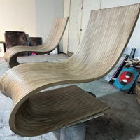 Chaise longue ondulée en FRP durable, de fabrication directe, pour balcon, bord de piscine et salon