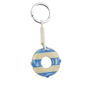 Portachiavi Mini Salvagente a Strisce Blu e Bianche Design Nautico - Product Image 1