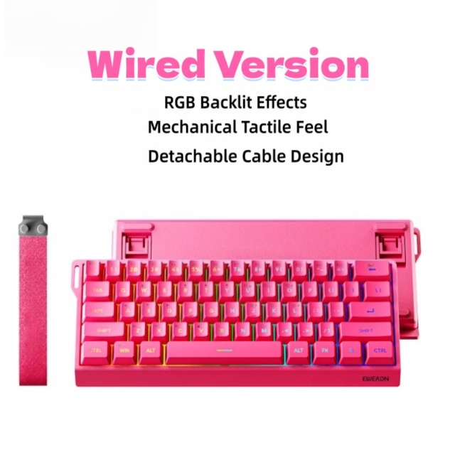 New Durable Mechanical Magnetic Axis Wireless RGB Backlit Hotswap Plastic Gaming Keyboard 61 Keys USB 3.0 Type-C Desktop/Laptop