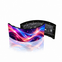 Layar LED Fleksibel Indoor High Refresh untuk Animasi Video Wall P1.5-P2.5, Layar Iklan Toko Ritel Dinding Lengkung