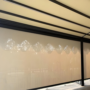 Store électrique extérieur - Rail de guidage zippé en aluminium résistant au vent, store intelligent pare-soleil - Product Image 2