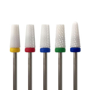 HYTOOS Bianco di Ceramica Tepered <span class=keywords><strong>Nail</strong></span> Drill Bits 3/32 "di Ceramica Rotary Burr Manicure Punte <span class=keywords><strong>Nail</strong></span> Drill Accessori Fresa Strumento - Product Image 1
