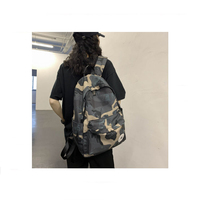 Tas Fashion Kamuflase 3 Warna, Tas Ransel Keren untuk Pelajar, Multifungsi, untuk Sekolah Menengah dan Kampus