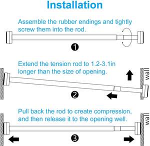 CF BSR01 personnalisé de haute qualité accessoires en métal en aluminium <span class=keywords><strong>rideau</strong></span> de douche pôles tige tension pivotant <span class=keywords><strong>tringle</strong></span> à <span class=keywords><strong>rideau</strong></span> tige de mode - Product Image 5