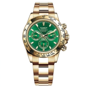 Reloj Cronógrafo Mecánico de Acero Inoxidable Dorado con Logotipo Personalizado para Hombre, Resistente al Agua 50M, Reloj Automático de Lujo - Product Image 1