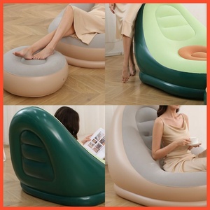 New Avocado <b>Inflatable</b> <b>Sofa</b> Portable PVC Flocking Foldable Recliner Outdoor <b>Sofa</b> Stirrups Combination Can Be Customized - Product Image 6