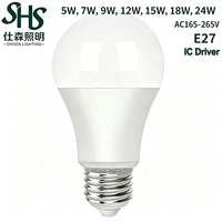 Ampoule LED en gros d'usine, forme A, 5W 7W 9W 12W 15W 18W 24W, culot E27 B22, ampoule LED IC pour maison résidentielle, CE RoHS