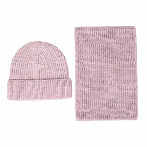 Winter Warm 100% Acrylic Beanie <b>Hat</b> Women & Men Floral Pattern Cold-Weather Two-Piece <b>Set</b> with <b>Gloves</b> & Neck Warmer Beach Ready - Product Image 2