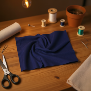 Accessorio in tessuto Ilan 100x80cm, colore blu reale, tessuto base tinta unita per lavori artigianali - Product Image 3