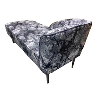 Canapé d'appoint minimaliste, fauteuil-lit en tissu imprimé marbre gris avec pieds en bois effilés pour usage commercial