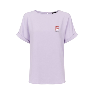 T-shirt décontracté grande taille pour femmes Spandex T-shirt personnalisé en mousseline de soie à col ras du cou avec manches roulées et col montant - Product Image 1