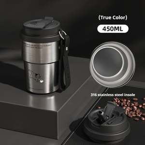 Gobelet isotherme décontracté en acier inoxydable 316 léger de 450 ml pour les voyages - Product Image 5
