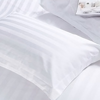 Taie d'oreiller en coton biologique blanc uni à rayures, taille personnalisée, pour linge de lit d'hôtel, taies d'oreiller d'hôtel