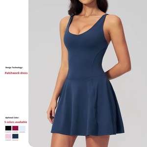 Robe de tennis pour femme avec poche latérale, anti-déchirure, séchage rapide, respirante, pour la course, le fitness, le yoga, tenue de padel - Product Image 3