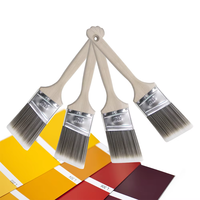 Pinceau à peinture fin en poils naturels de 2 1/2 pouces avec manche en bois pour peinture murale, qualité industrielle et bricolage, garantie OEM de 3 ans