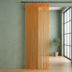 Cortina de Macramé Bohemio Hecha a Mano con Diseño de Ondas, Personalizable, con Sombreado Completo, para Instalación en Techo o como Fondo de Puerta, Teñida con Hilo, para Uso Diario - Product Image 2