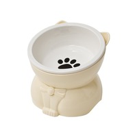 Bol en céramique incliné pour chat, 15 degrés, surélevé, protection du cou, base antidérapante, cadeau de Noël pour l'alimentation des animaux de compagnie