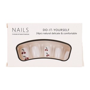 My Seven Days BZ1410 Ins Faux ongles portables transfrontaliers en gros, pointes cerise blanches courtes, finition prête, 24 pièces, style européen et américain - Product Image 5